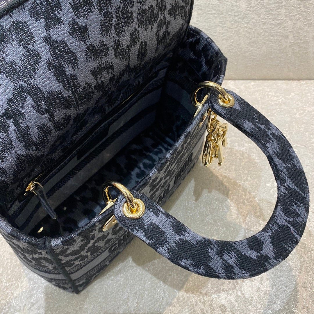GLAMI MeGLAMIum Lady D-Lite Bag Blue and Black Mizza Embroidery, Blue and Black Handbags, Crossbody Bags, 24cm CD M0565ORGLAMI_M962