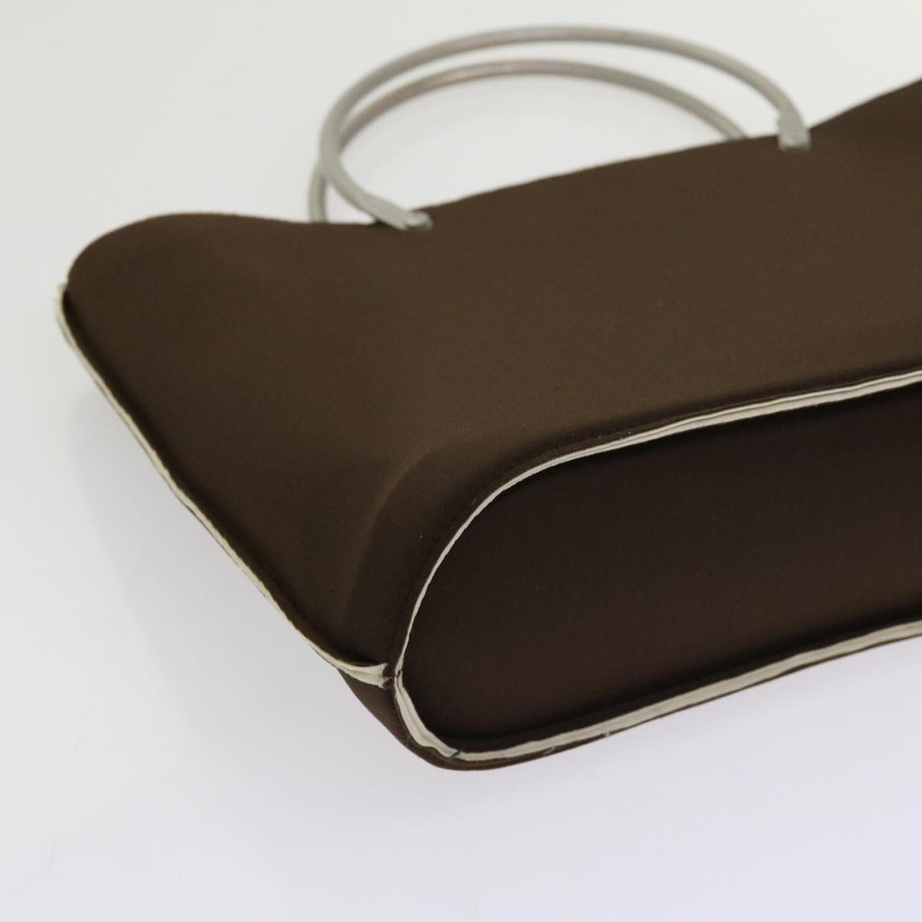 CHANEL Hand Bag Nylon Brown CC 63436