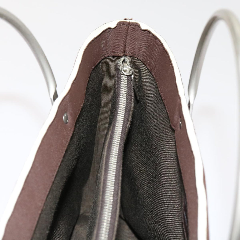 CHANEL Hand Bag Nylon Brown CC 63436
