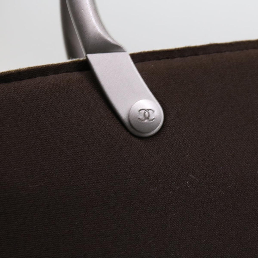 CHANEL Hand Bag Nylon Brown CC 63436