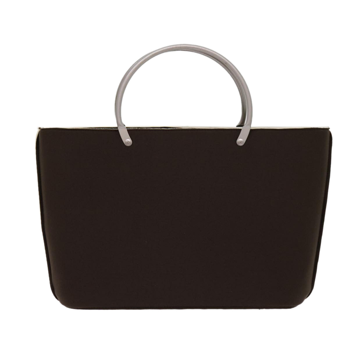CHANEL Hand Bag Nylon Brown CC 63436