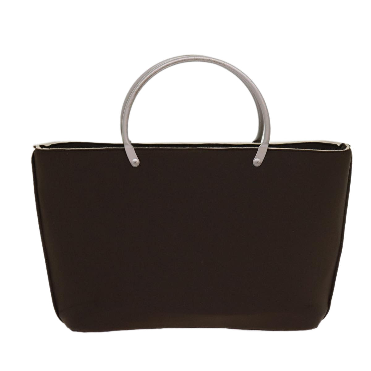 CHANEL Hand Bag Nylon Brown CC 63436