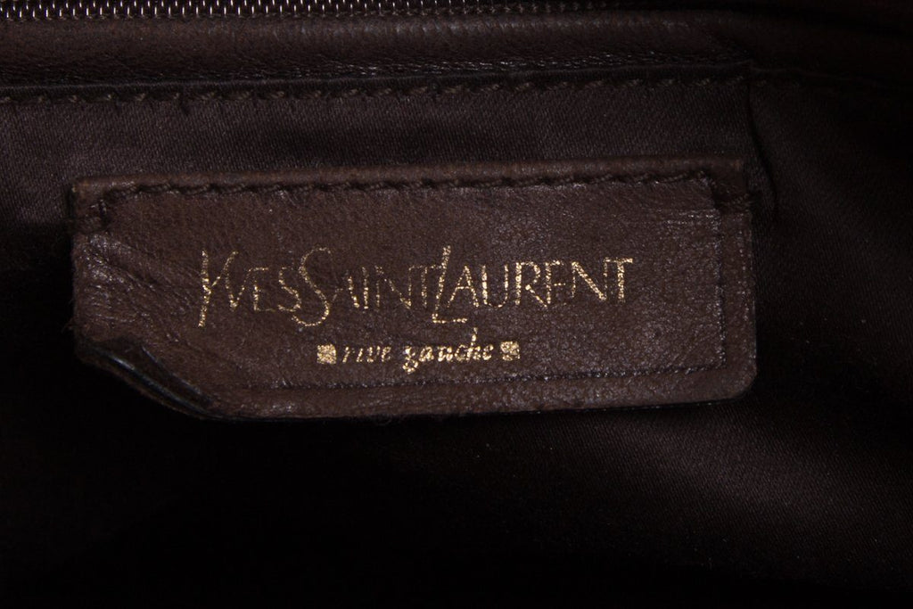 Saint Laurent Bronze Leather Dual Handle Bag