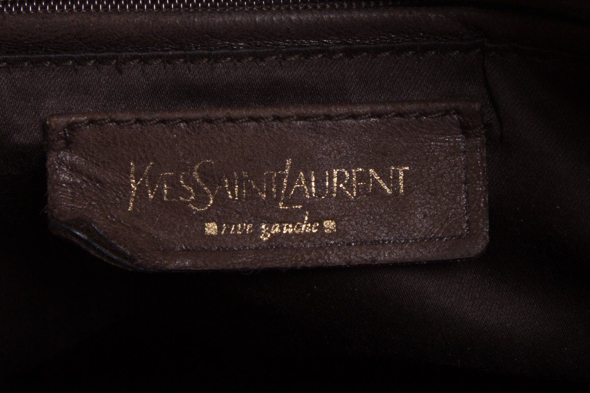 Saint Laurent Bronze Leather Dual Handle Bag