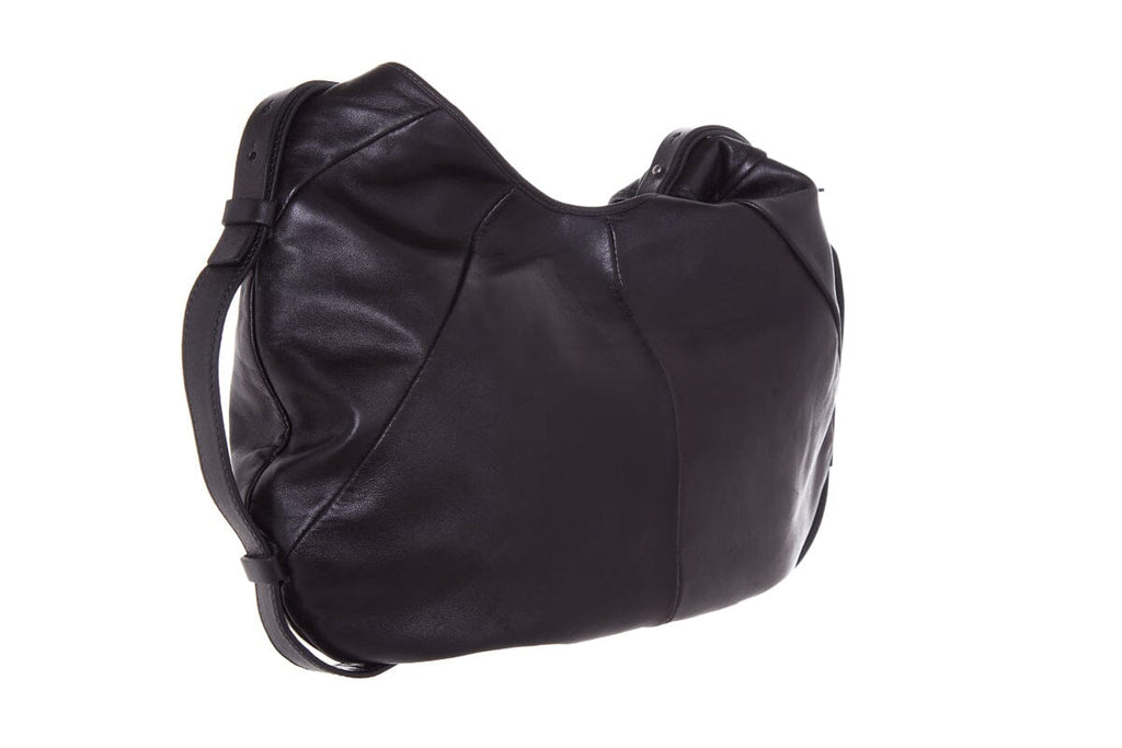 YSL Vintage Black Lambskin & Horn Handle Handbag