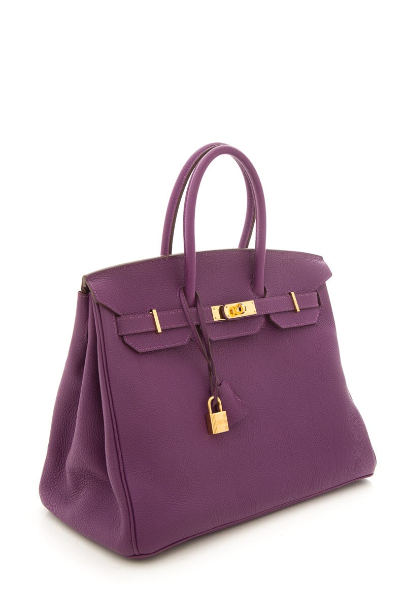 HermÃƒÆ’Ã‚Â¨s 2012 Anemone 35cm Togo Birkin Handbag W/ Gold HW