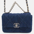 Blue Denim Chanel19 Matelasse Chain Shoulder Bag