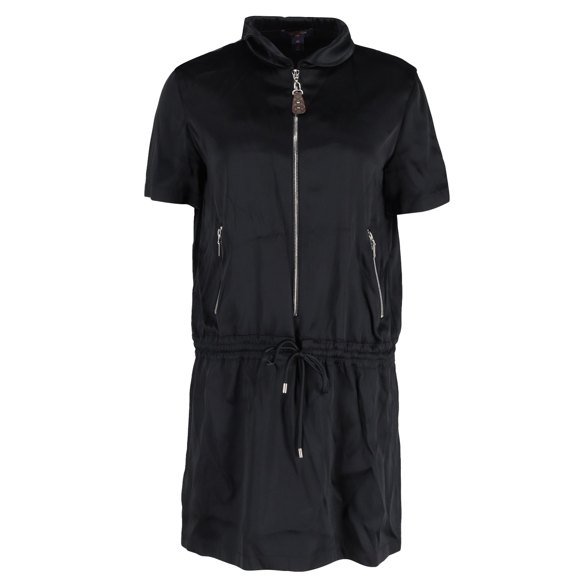 Louis Vuitton Sporty Trompe L’Oeil Dress in Black Satin