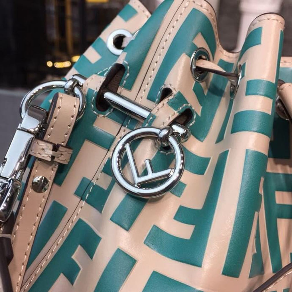 FI Mon Tresor Beige/Teal For Women, Handbags, Shoulder And Crossbody Bags 7in/18cm FF 8BS010