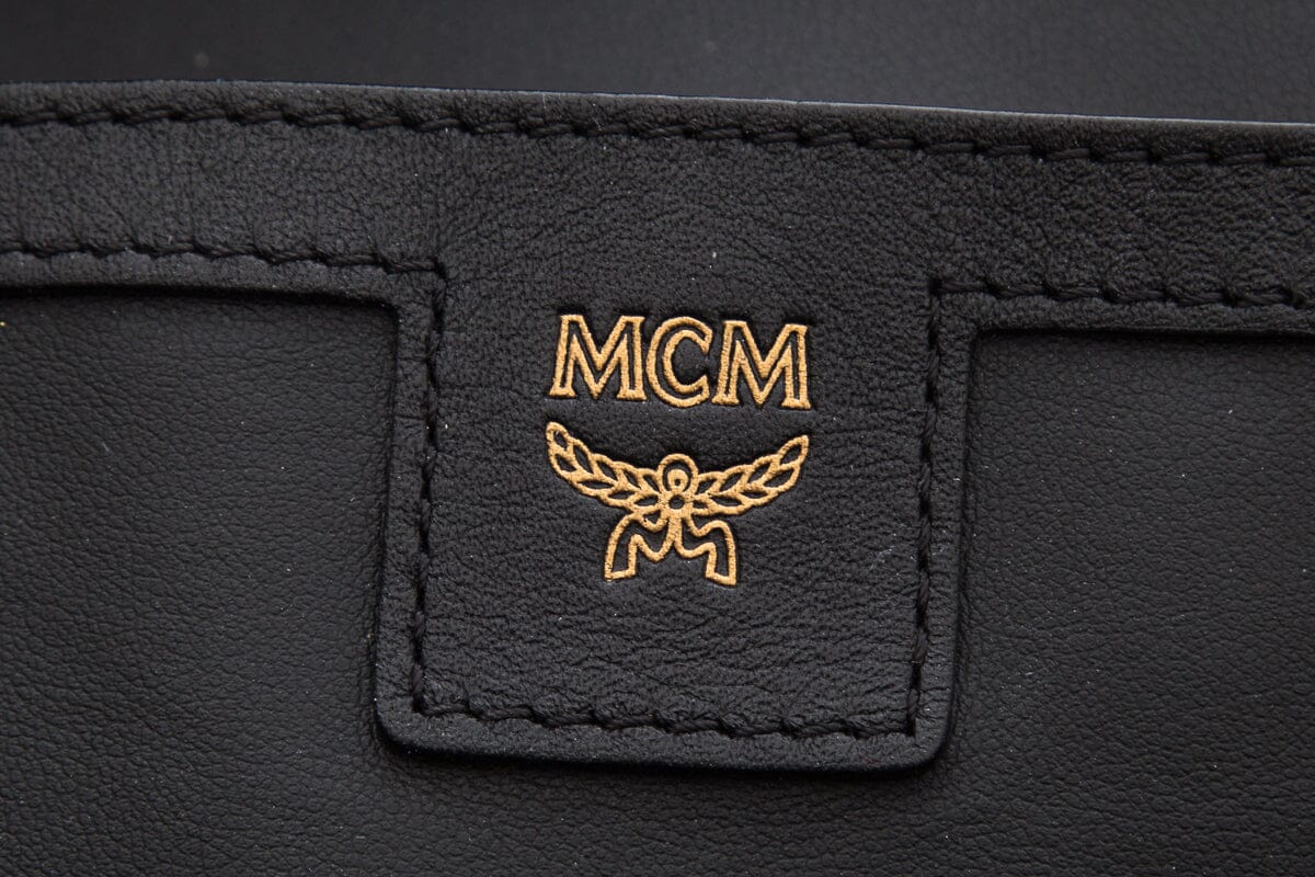 MCM Beige Leather Monogram Backpack