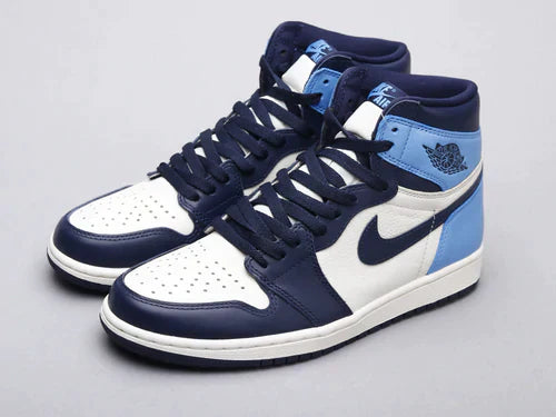 Designer Blue Black White Jordan 1 High Q AJ1 ObsiGLAMIan UNISEX ( Customs And Box ), Jordan 1 Sneakers FREE SHIPPING WITH FEDEX