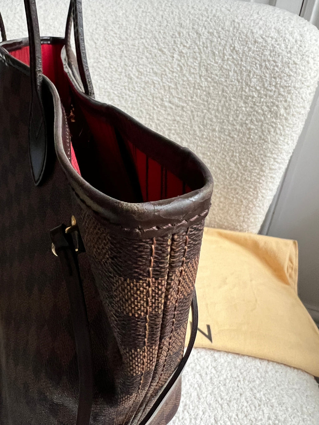 Louis Vuitton Neverfull MM Damier Ebene Cherry Interior (RRP £1,410)