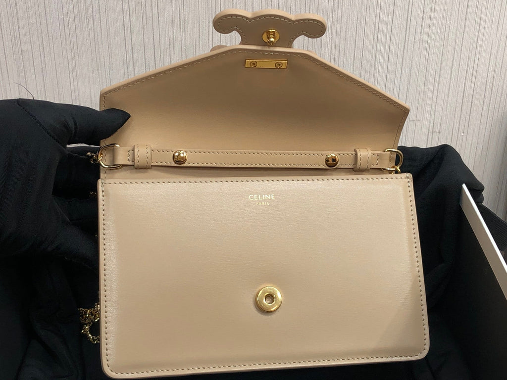 GLAMI Wallet On Chain Triomphe Beige For Women 7in/19cmÃƒâ€šÃ‚Â 