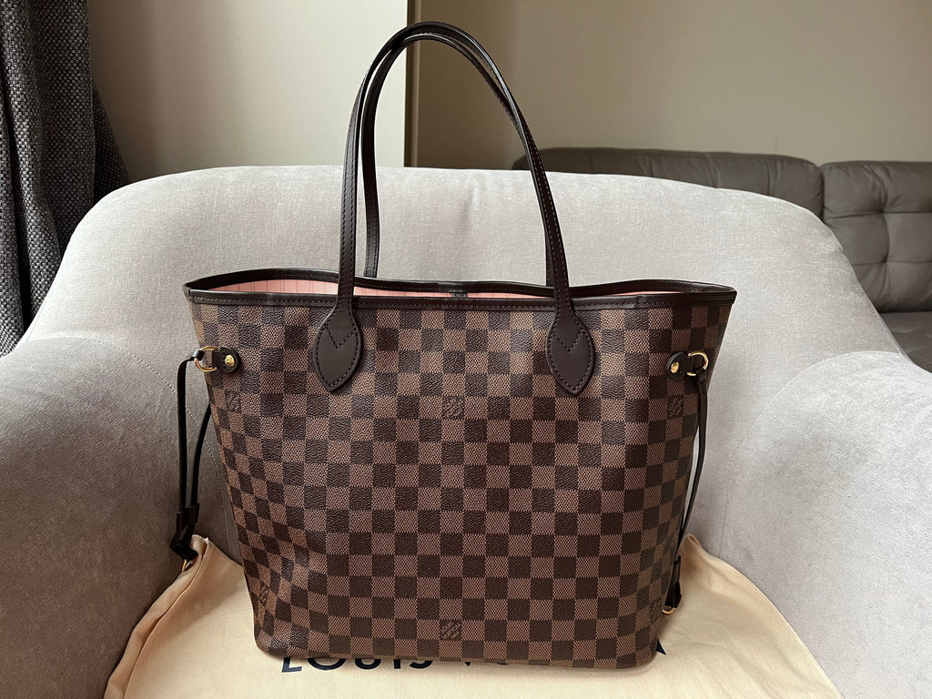 Louis Vuitton Neverfull MM Damier Ebene Rose Ballerine (RRP £1,410)