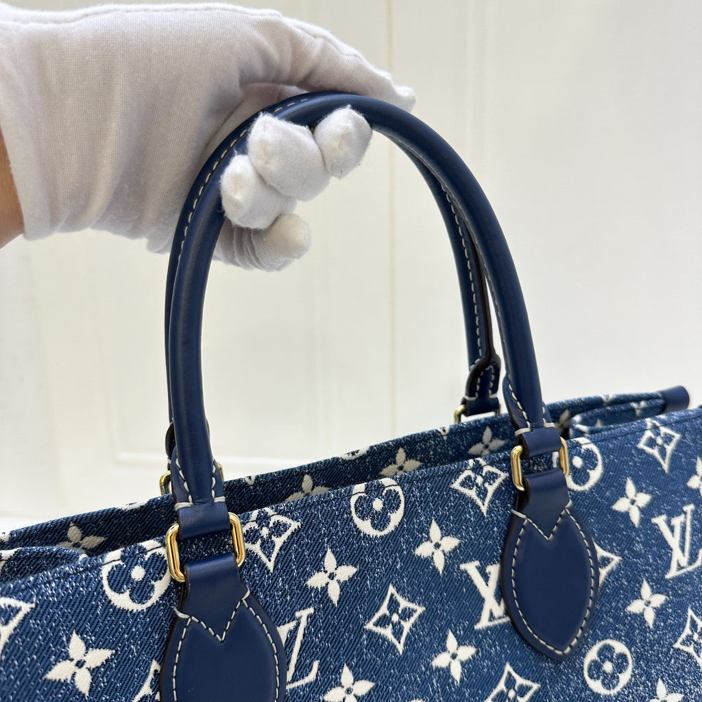 LV Onthego MM in Ombre Blue Denim and GHW