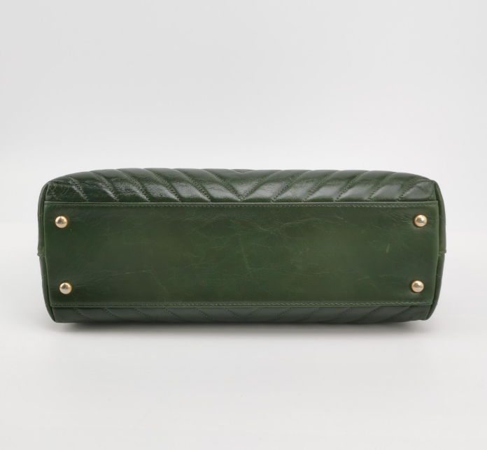 Preloved Chanel Coco Handle Bag Maxi Green 250105781012547