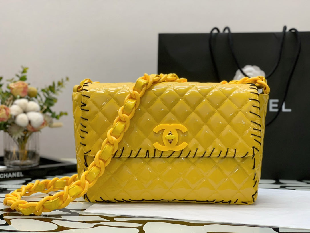CHLVinyl Classic Yellow Shoulder bag For Women 29cm/11.5in