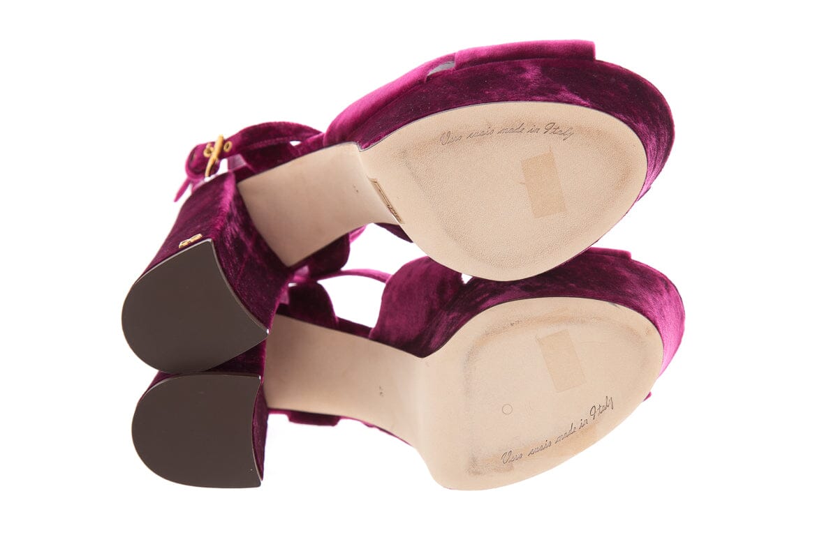 Dolce & Gabbana Burgundy Velvet  Platforms SZ 37