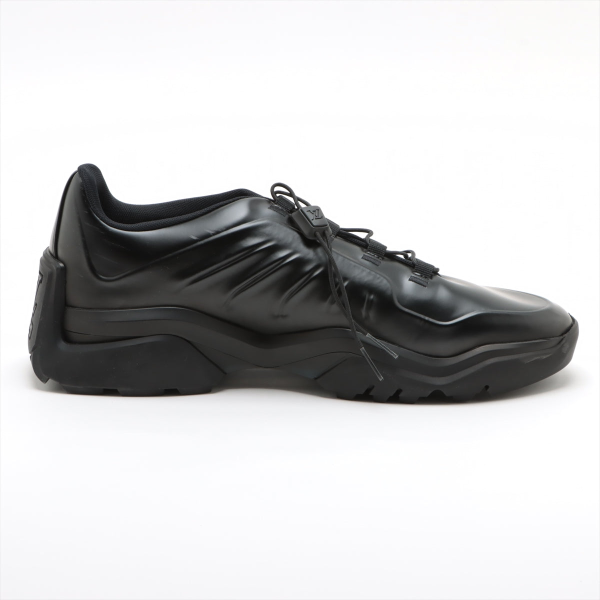Louis Vuitton Millennium Line 21 Year Leather Trainers 8 Men Black FD0251 LV Logo