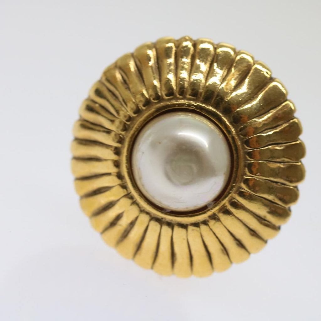 CHANEL Earring Gold Tone CC 65220