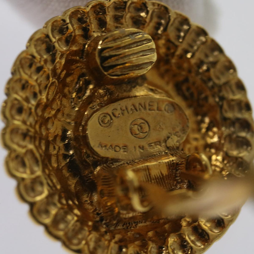 CHANEL Earring Gold Tone CC 65220