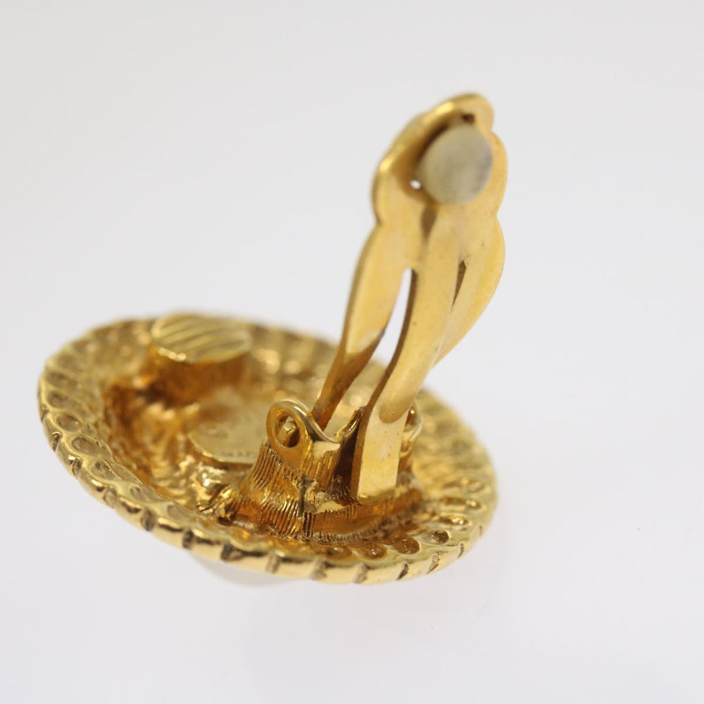 CHANEL Earring Gold Tone CC 65220