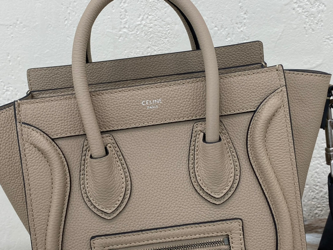 CE Nano LuGucciage Bag In Drummed Light Brown For Women 8in/20cm 189243DRU.03UN