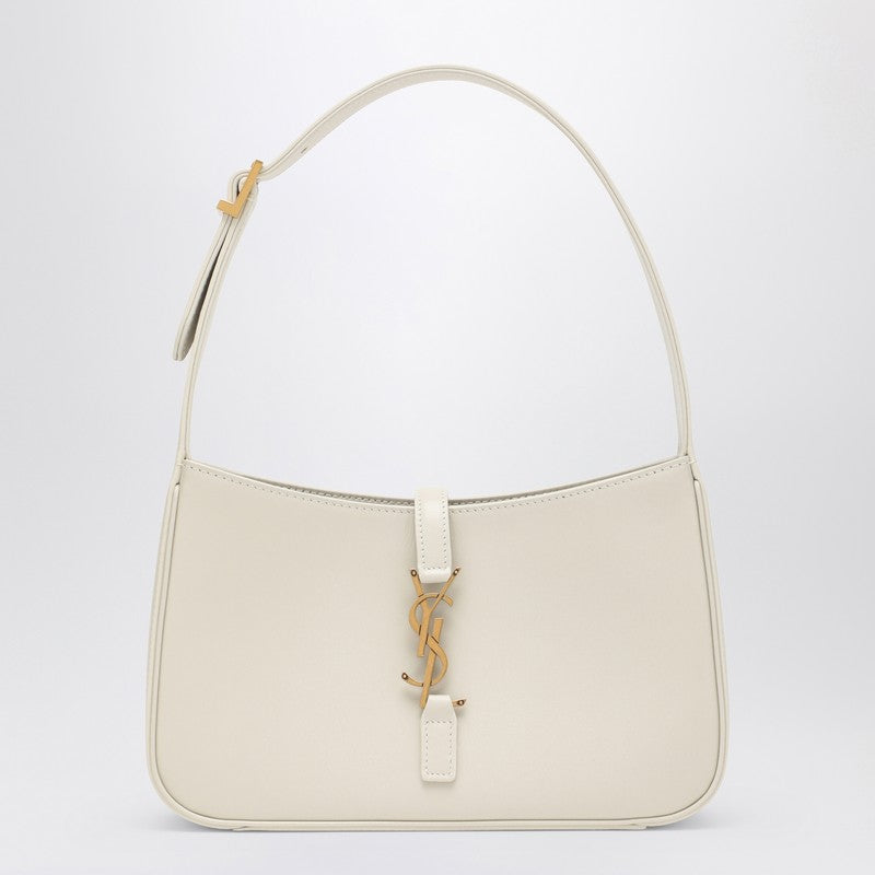 Saint Laurent Cream-Coloured Leather Monogram Shoulder Bag Women