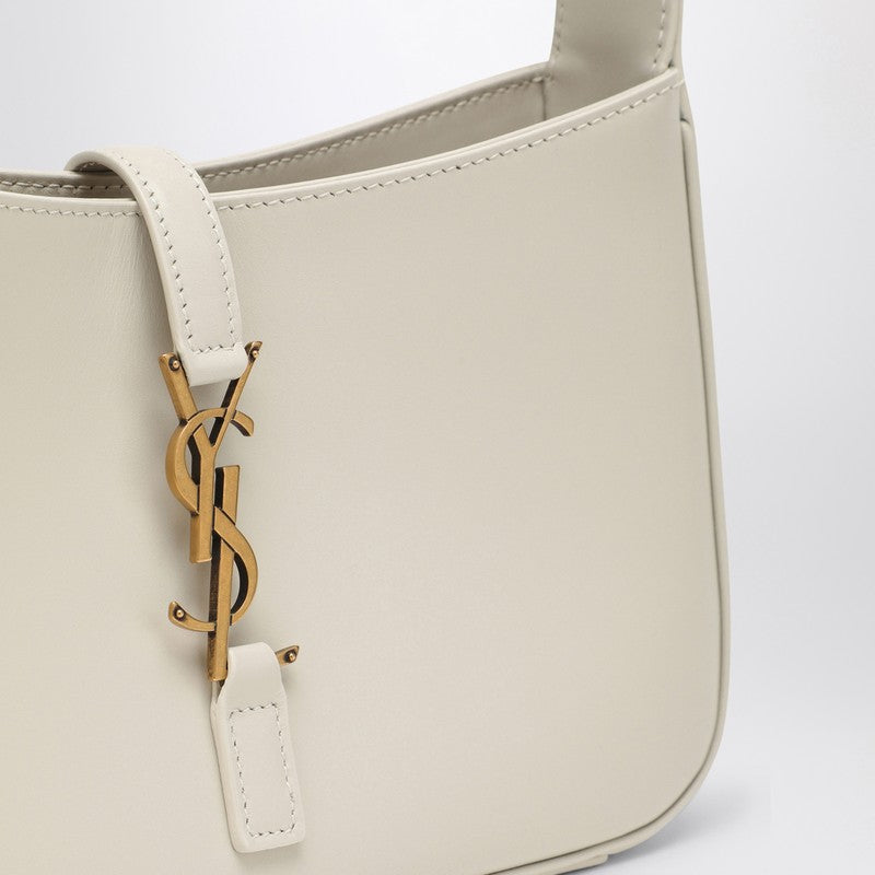 Saint Laurent Cream-Coloured Leather Monogram Shoulder Bag Women