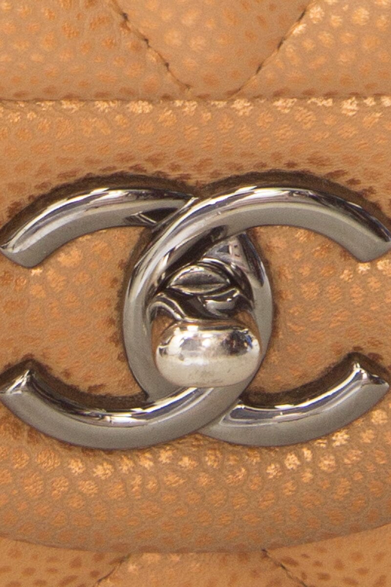 Chanel Gold Pearly JUmbo Caviar Double Flap  Handbag