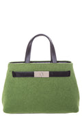 Furla Vintage Lime Green Wool Handbag