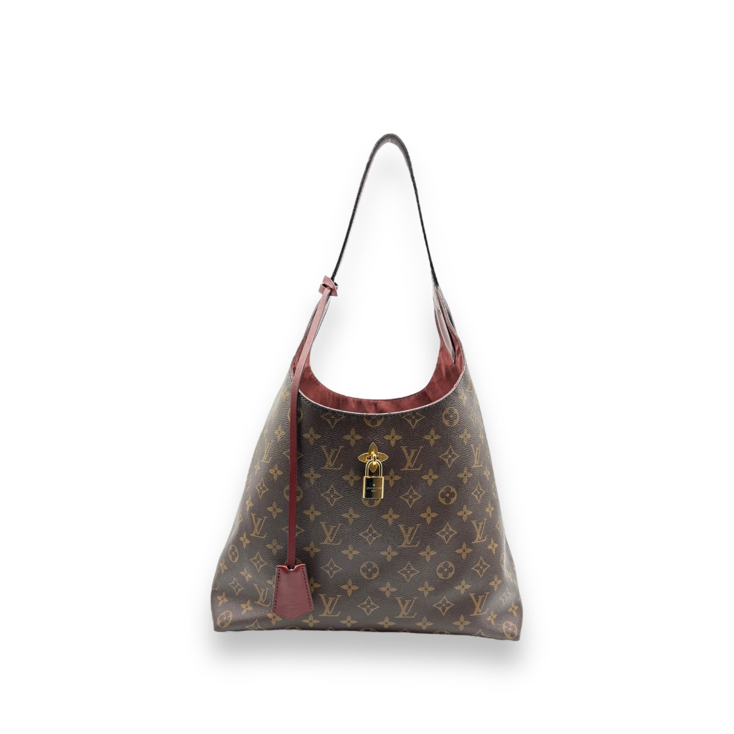 Louis Vuitton Monogram Canvas Flower Hobo Bordeaux Handbag