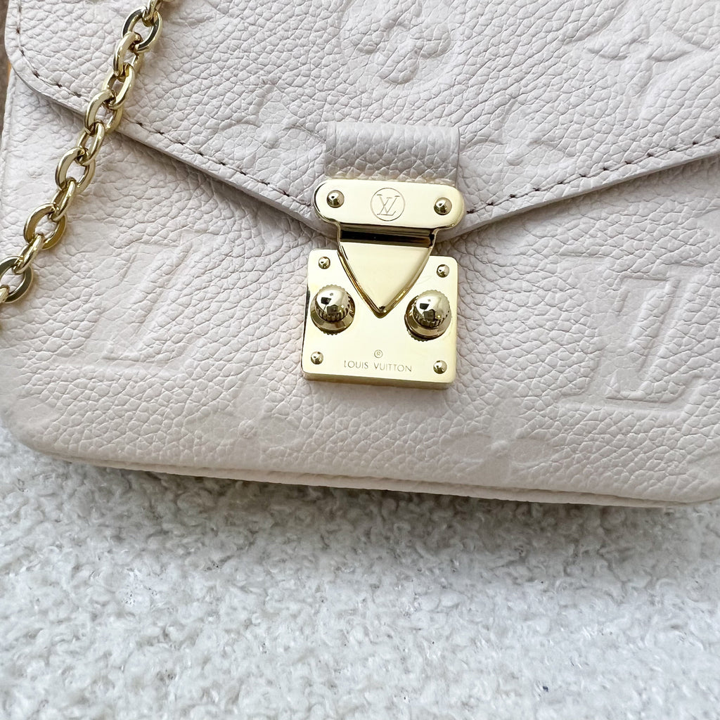 LV Micro Metis in Cream Empreinte Leather and GHW