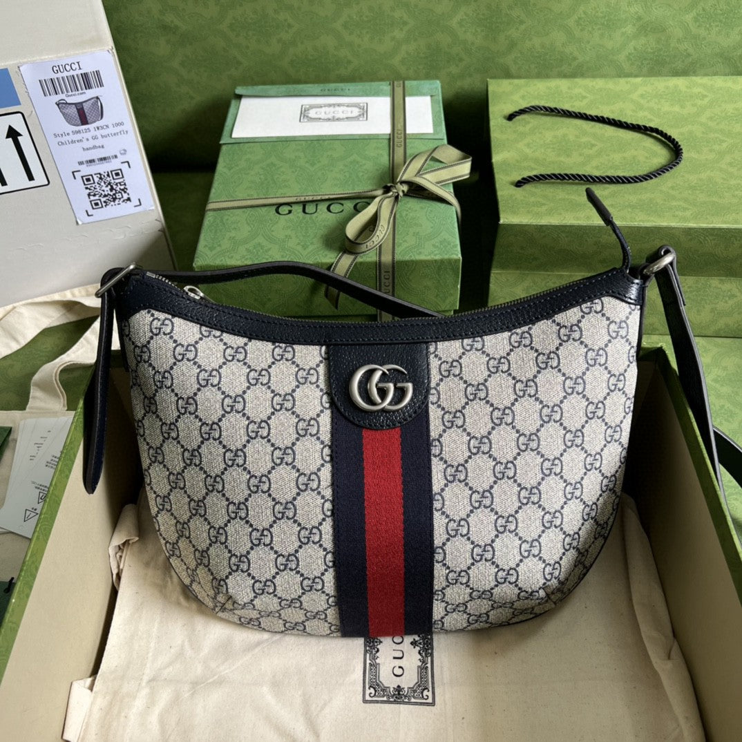 Glami OphiGLAMIa Glami Small Shoulder Bag Beige And Blue Glami Supreme Canvas For Women 12in/30cm 598125 2ZGMN 4076
