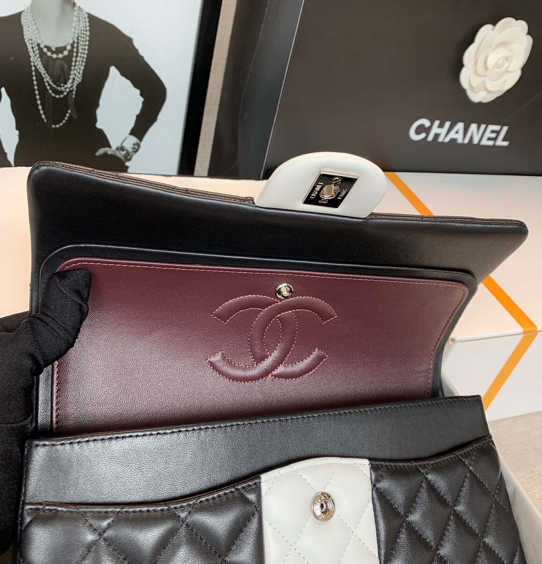 CHLMini GlamIap Bag Black For Women 7.8in/20cm