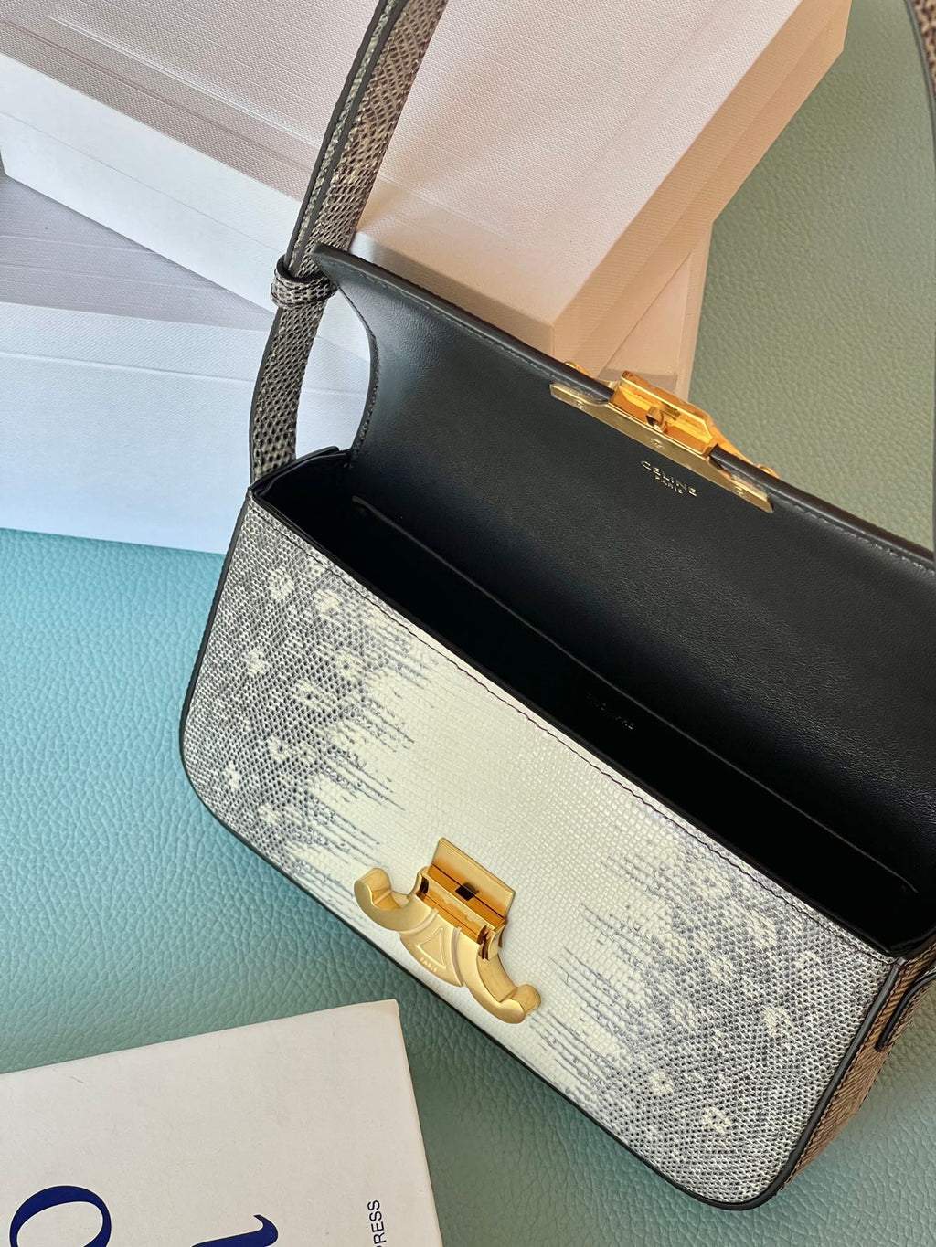 GLAMI Triomphe Shoulder Bag In Lizard Natural For Women 8in/20cm 194144BF5.02VG