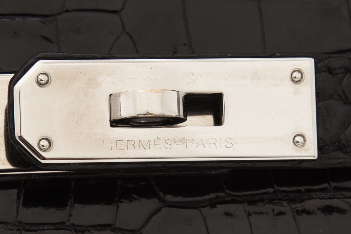 HermÃƒÆ’Ã‚Â¨s Black 35cm Crocodile Birkin W/ Palladium HW