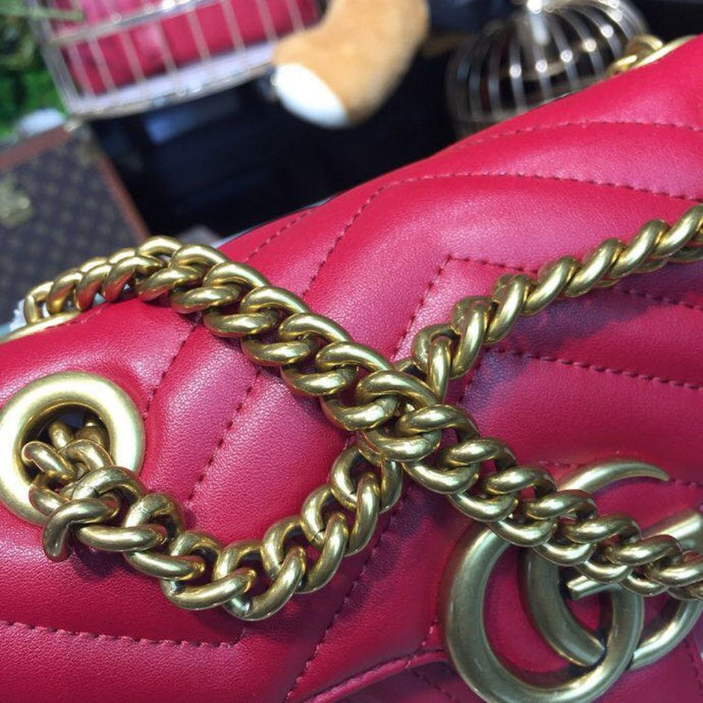 Glami Marmont MatelassÃƒÂ© Mini Bag Hibiscus Red MatelassÃƒÂ© Chevron For Women 8.5in/22cm Glami 446744 DTGLAMIT 6433