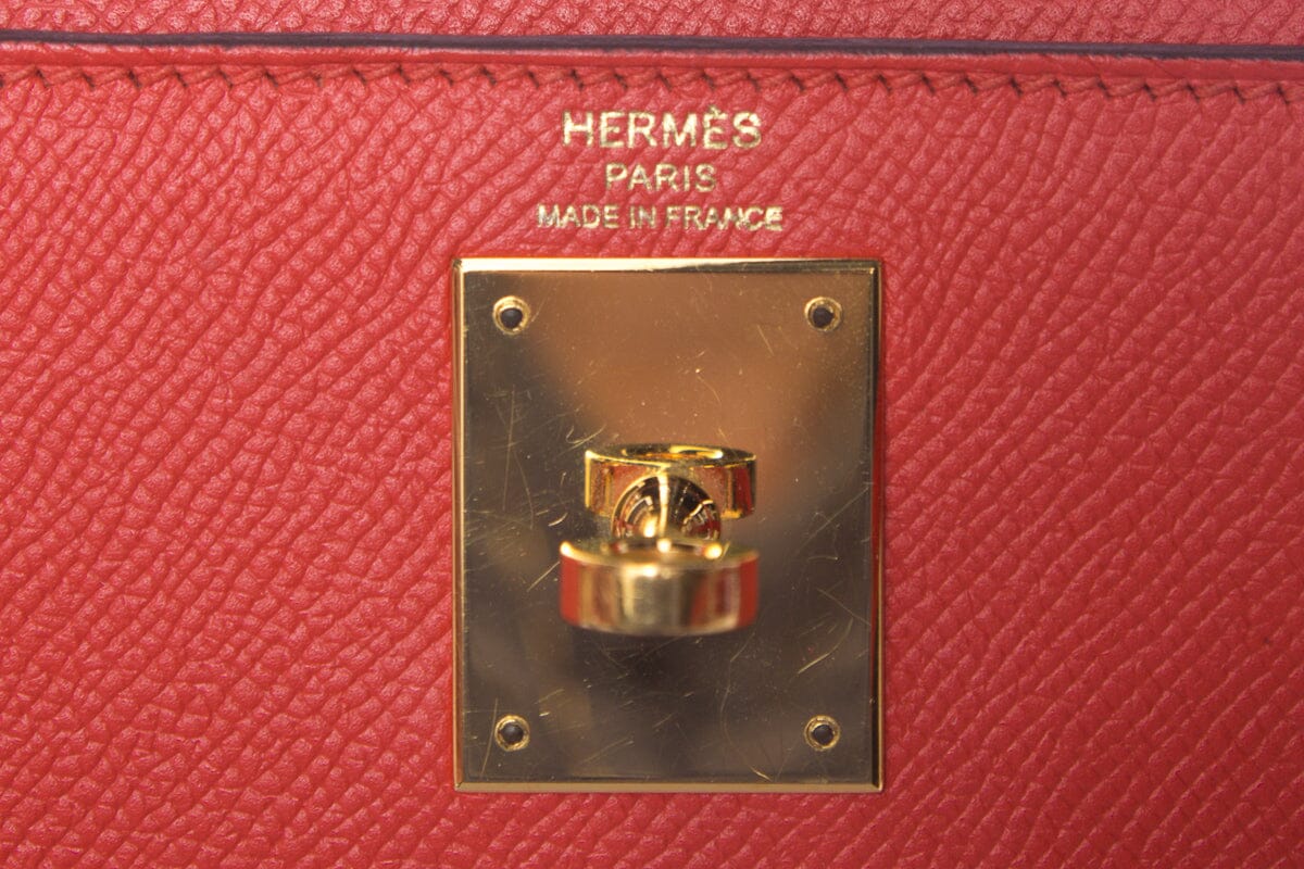 HermÃƒÆ’Ã‚Â¨s Kelly 28 Rouge Tomate Epsom Sellier GHW  Handbag