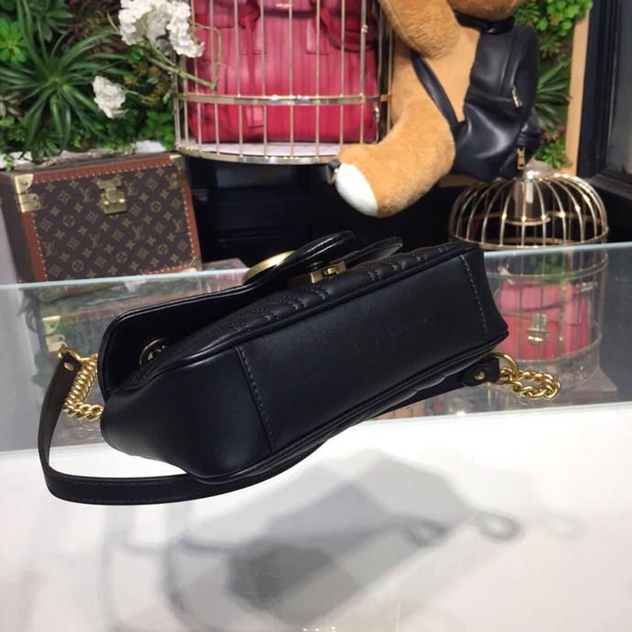 Glami Marmont MatelassÃƒÂ© Mini Bag Black MatelassÃƒÂ© Chevron For Women 8.5in/22cm Glami Ã¢â‚¬Å½446744 DTGLAMIT 1000