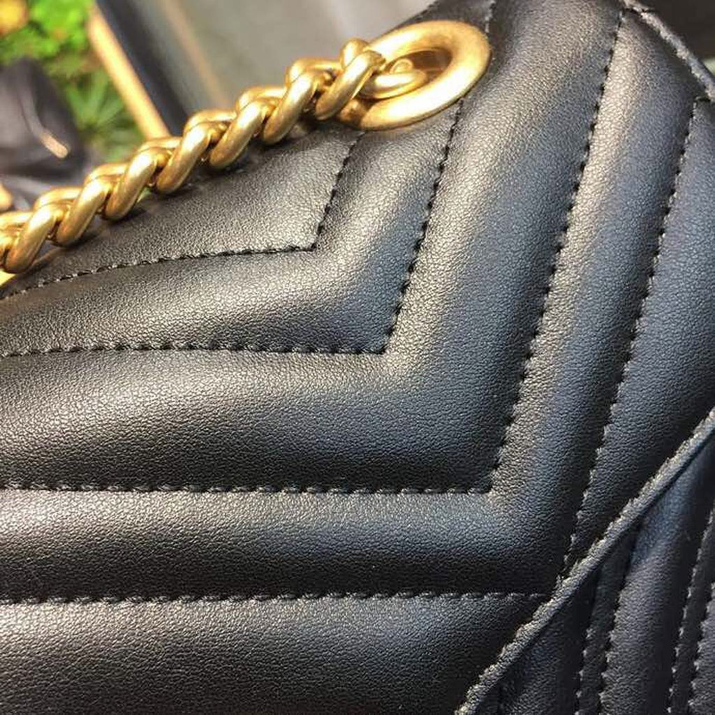 Glami Marmont Small MatelassÃƒÂ© Shoulder Bag Black For Women 10in/25cm 443497 DTGLAMIT 1000
