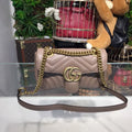 gg Marmont Matelassé Mini Bag Beige Matelassé Chevron For Women 8.5in/22cm gg 446744