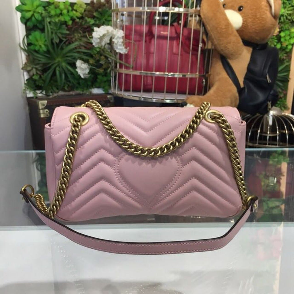 Glami Marmont Small MatelassÃƒÂ© Shoulder Bag Dusty Pink MatelassÃƒÂ© Chevron For Women 10in/26cm Glami 443497 DTGLAMIT 5729