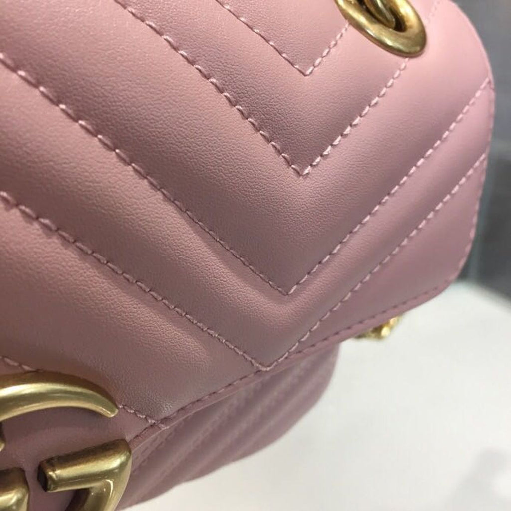 Glami Marmont Small MatelassÃƒÂ© Shoulder Bag Dusty Pink MatelassÃƒÂ© Chevron For Women 10in/26cm Glami 443497 DTGLAMIT 5729