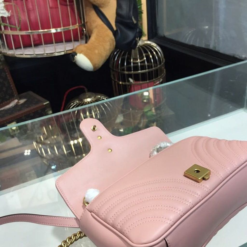 Glami Marmont Small MatelassÃƒÂ© Shoulder Bag Dusty Pink MatelassÃƒÂ© Chevron For Women 10in/26cm Glami 443497 DTGLAMIT 5729