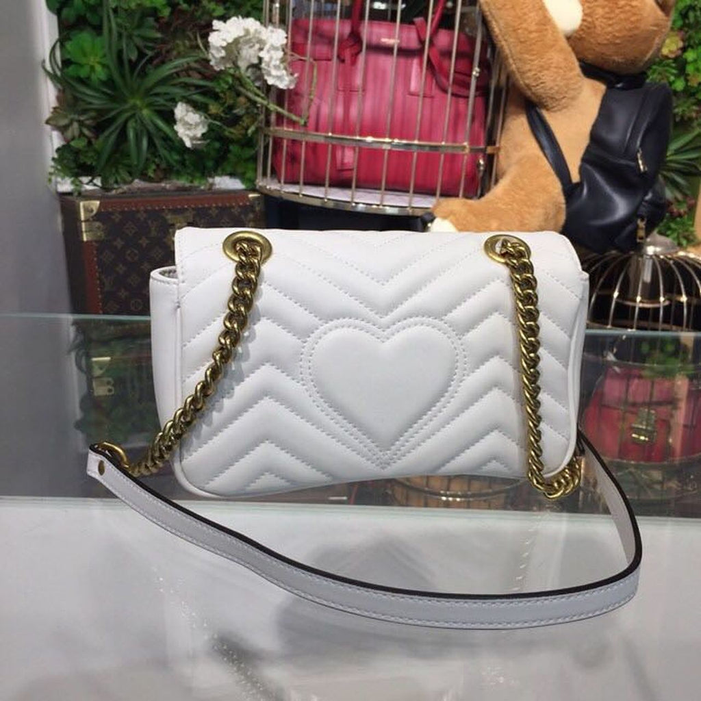 Glami Marmont MatelassÃƒÂ© Mini Bag White MatelassÃƒÂ© Chevron For Women 8.5in/22cm Glami 446744 DTGLAMIT 9022