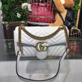Glami Marmont Small MatelassÃƒÂ© Shoulder Bag White Chevron For Women 10in/25cm 443497 DTGLAMIT 9022