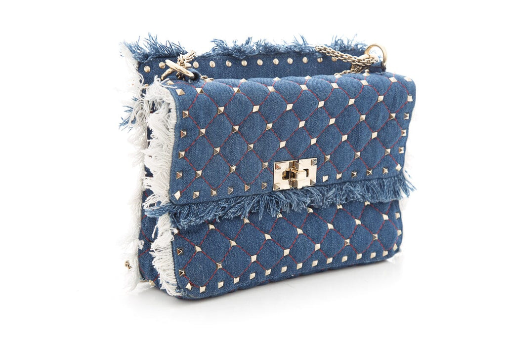 Valentino Denim Rockstud Handbag
