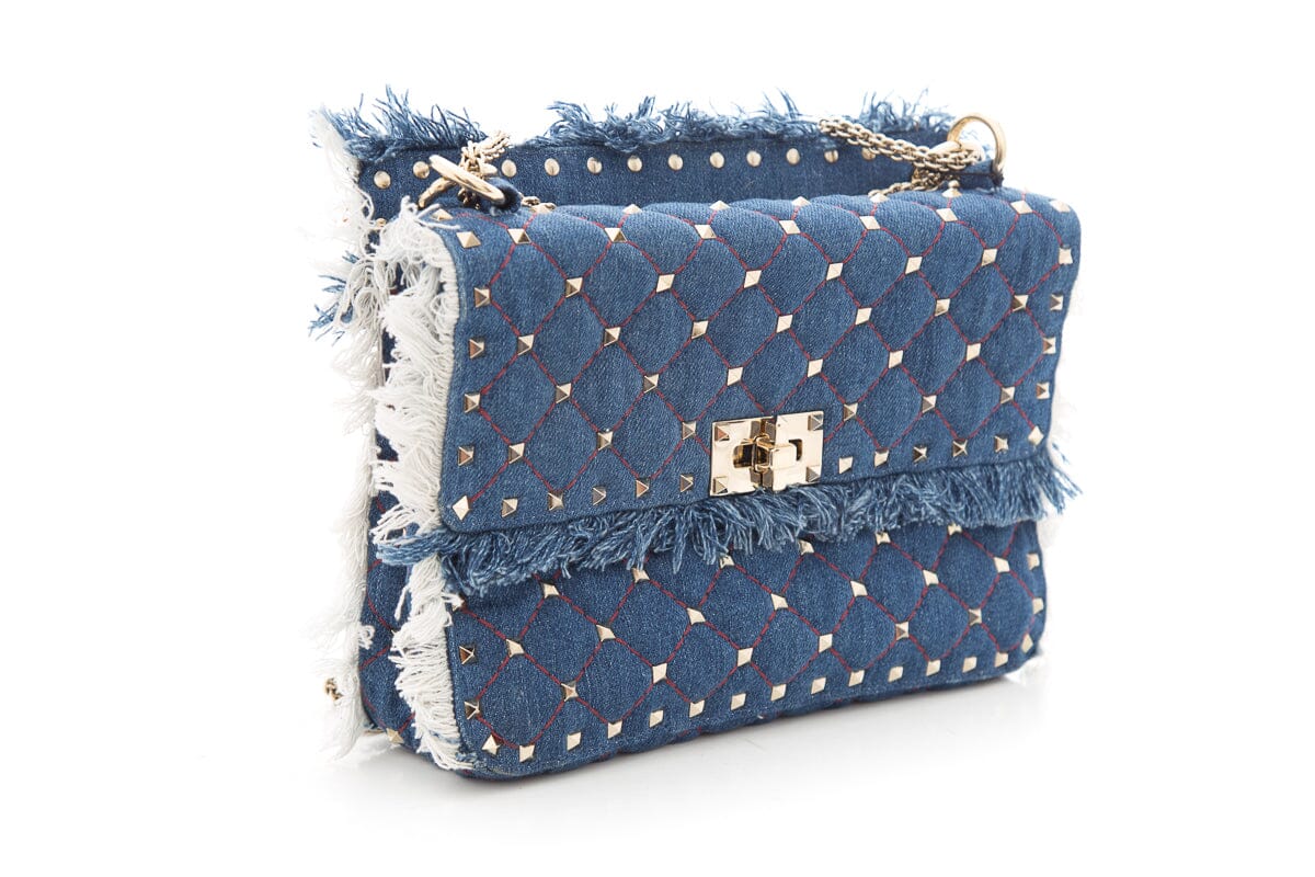 Valentino Denim Rockstud Handbag