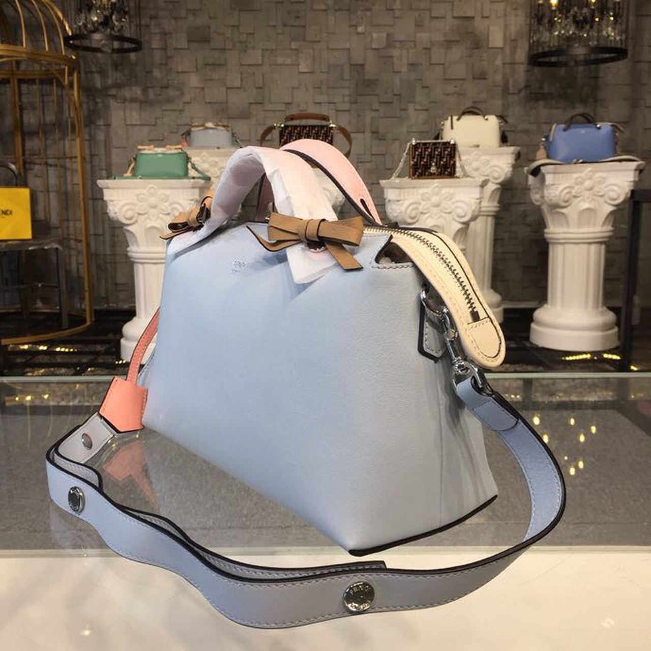 FI By The Way MeGLAMIum Light Blue For Women, Hangbags, Shoulder And Crossbody Bags 11.4in/29cm FF 8BL146